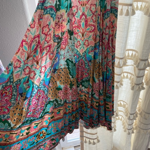 Spell & The Gypsy Lotus Sleeveless Strappy V Neck Maxi Dress Peacock - Picture 3 of 9